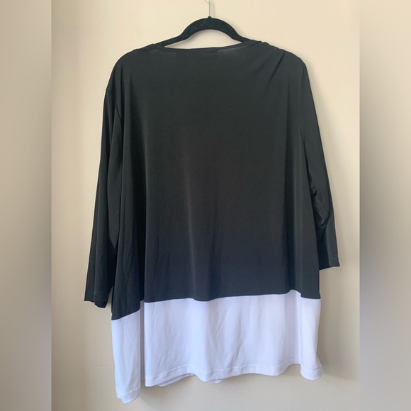 CM Shapes Black & White Blouse, New w/Tags, size 3X - Picture 7 of 7